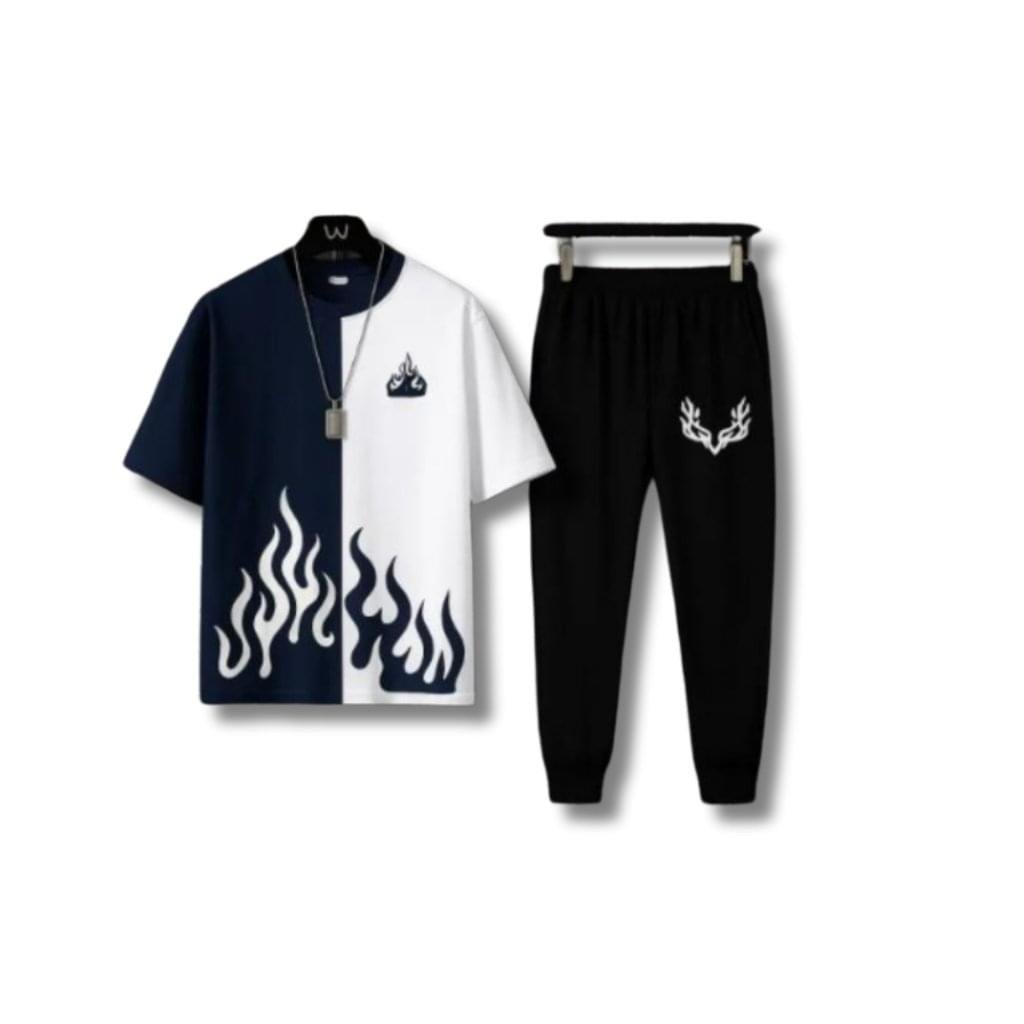 Premium Comfortable 2 PCs Men's Polyester Printed Track Suit