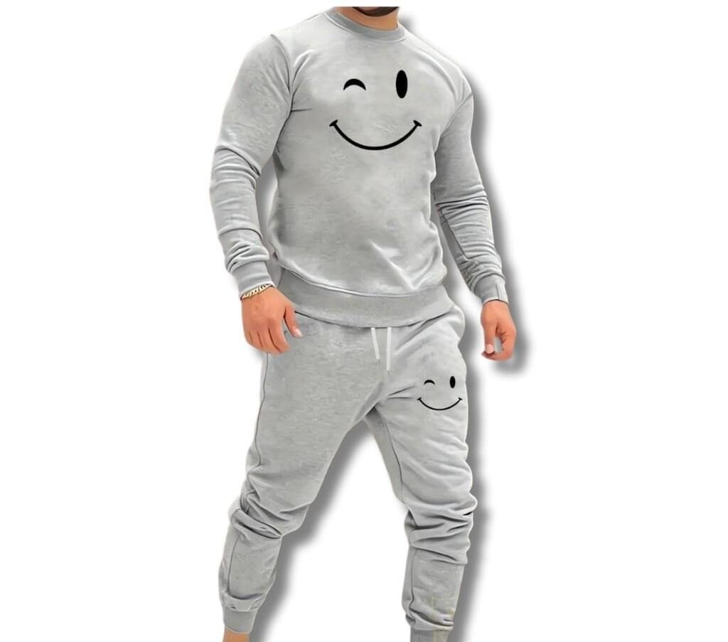 Premium Comfortable 2 PCs Men's Fleece Graphic Sweatshirt Track Suit