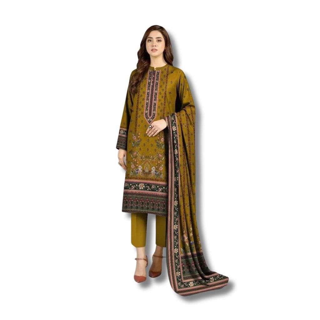3 Pcs Women's Unstitched Printed Suit
