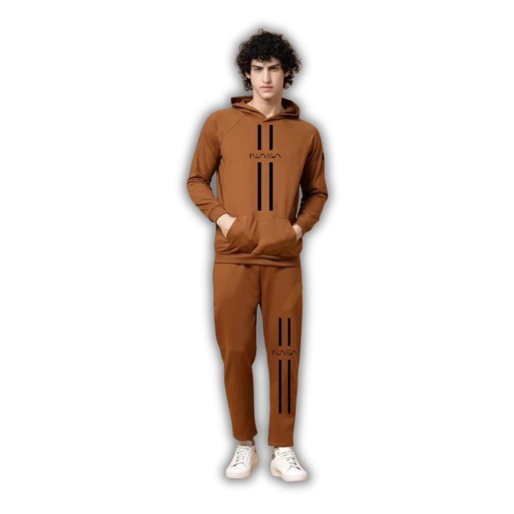 Premium Comfortable 2 PCs Men's Fleece Printed Hoodie Track Suit