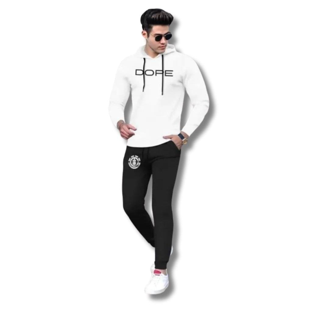 Premium Comfortable 2 PCs Men's Fleece Printed Hoodie Track Suit