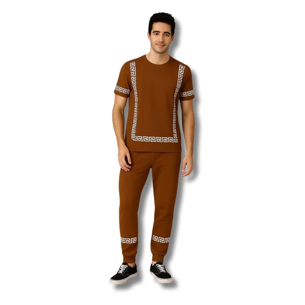 Premium Comfortable 2 PCs Men's Micro Interlock Printed Track Suit