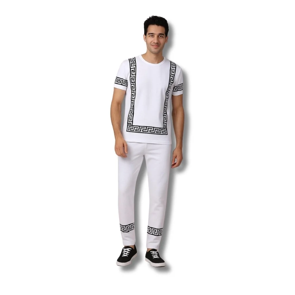 Premium Comfortable 2 PCs Men's Micro Interlock Printed Track Suit