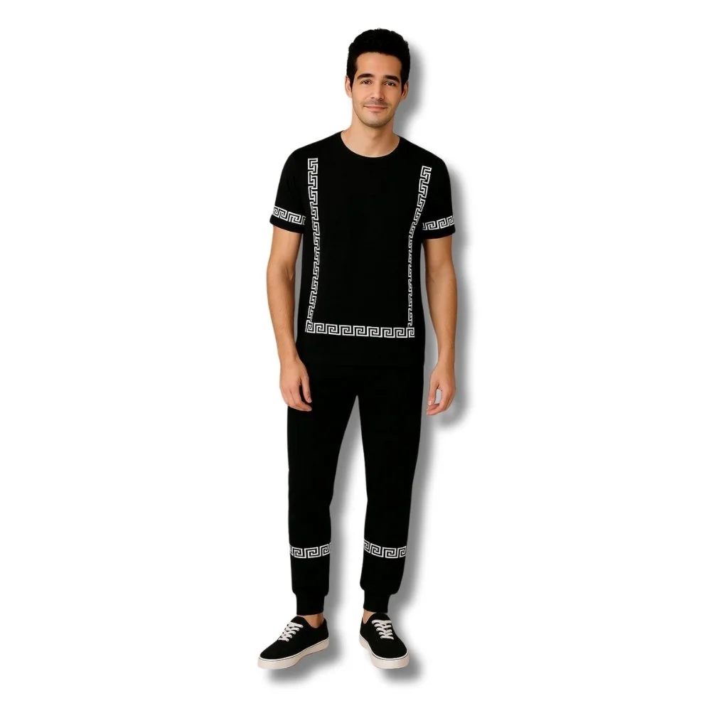 Premium Comfortable 2 PCs Men's Micro Interlock Printed Track Suit